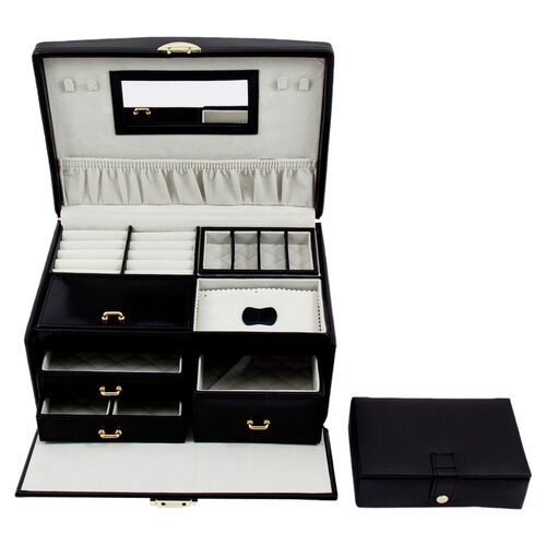 Leather Jewelry Case, Onyx 1 Leather Jewelry Case, Onyx