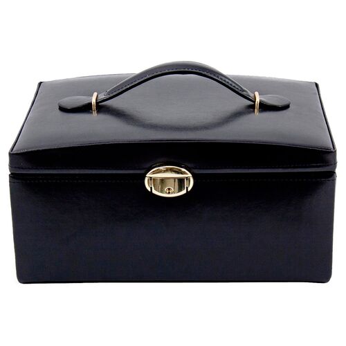 Leather Jewelry Case, Onyx 3 Leather Jewelry Case, Onyx