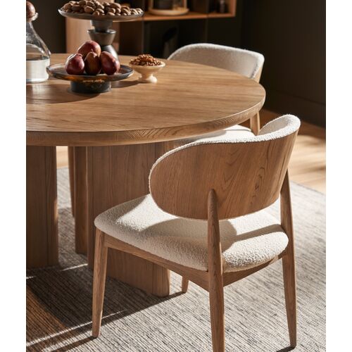 Shunte Side Chair, Natural Oak/Snow Boucle 4 Shunte Side Chair, Natural Oak/Snow Boucle