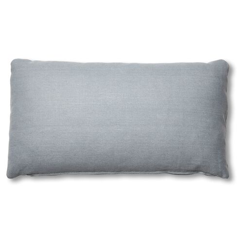 Ada Long Lumbar Pillow, Smoky Blue Linen
