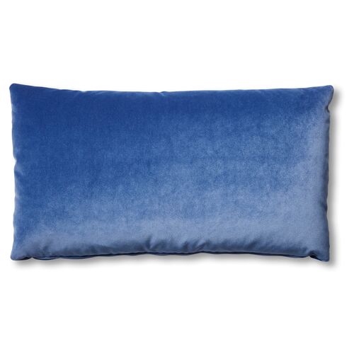 Ada Long Lumbar Pillow, Cobalt Velvet