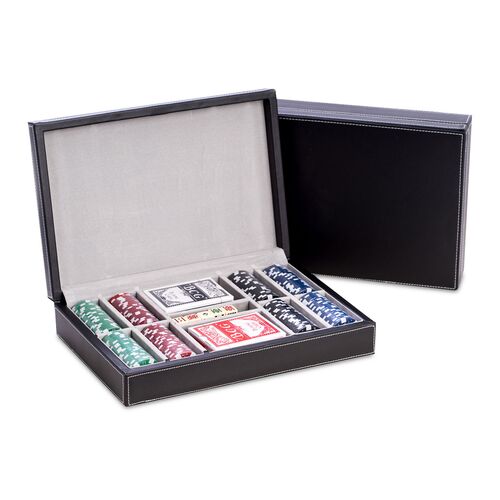 Leather Poker Game Set, Black 1 Leather Poker Game Set, Black