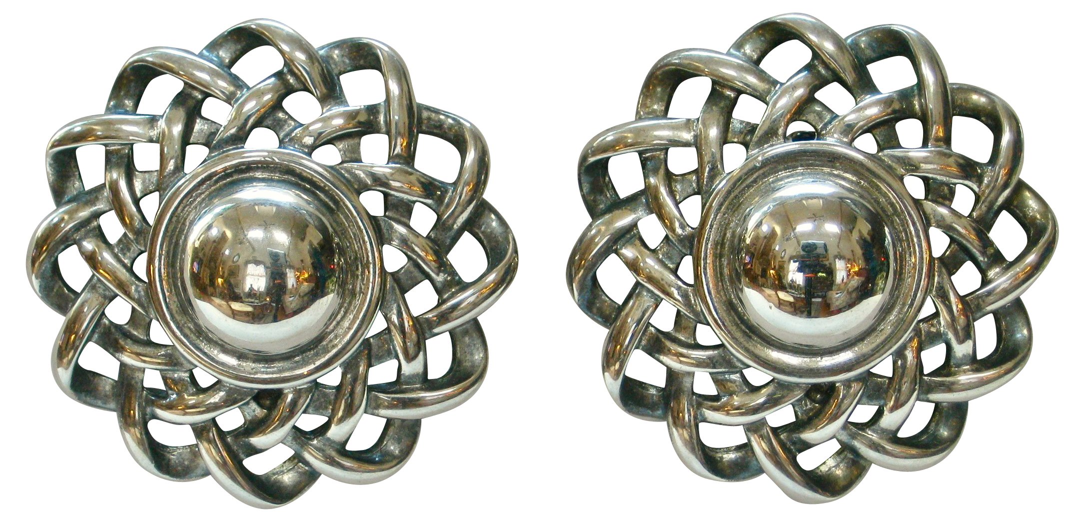 Givenchy Oversize Woven Silver Earrings 1 Givenchy Oversize Woven Silver Earrings