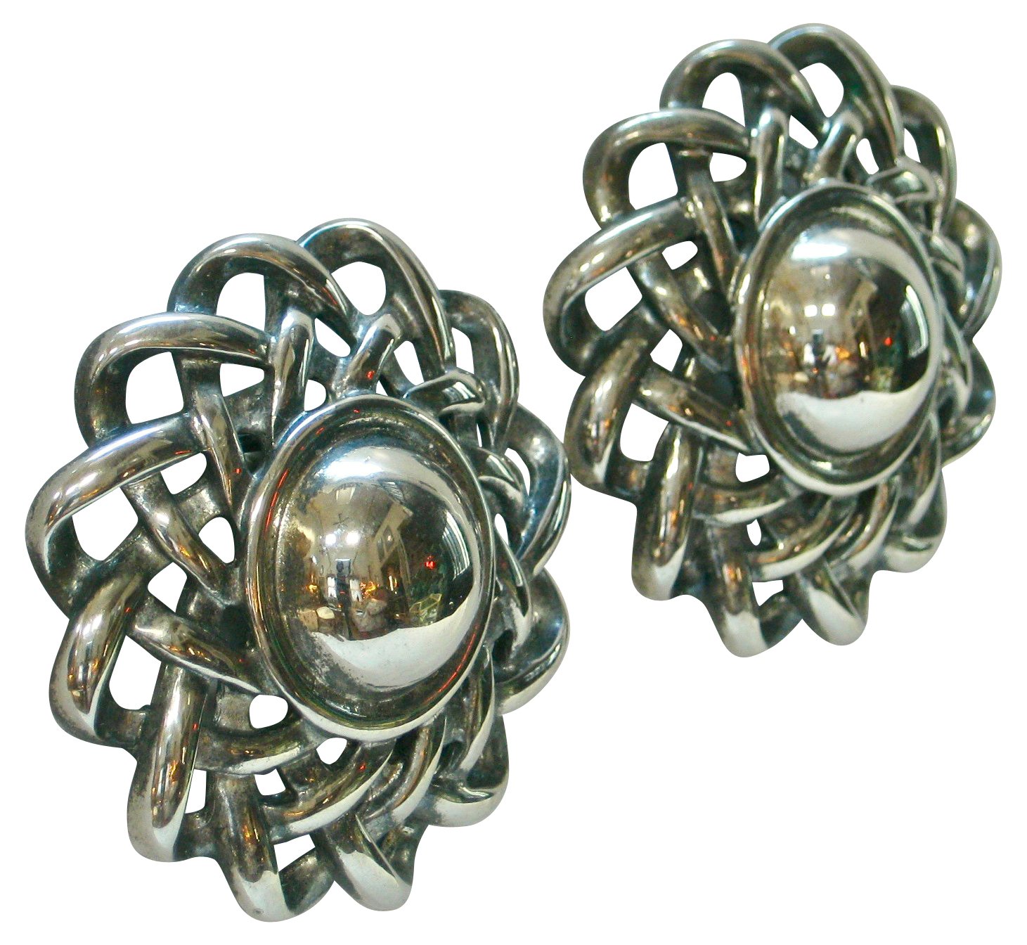 Givenchy Oversize Woven Silver Earrings 2 Givenchy Oversize Woven Silver Earrings