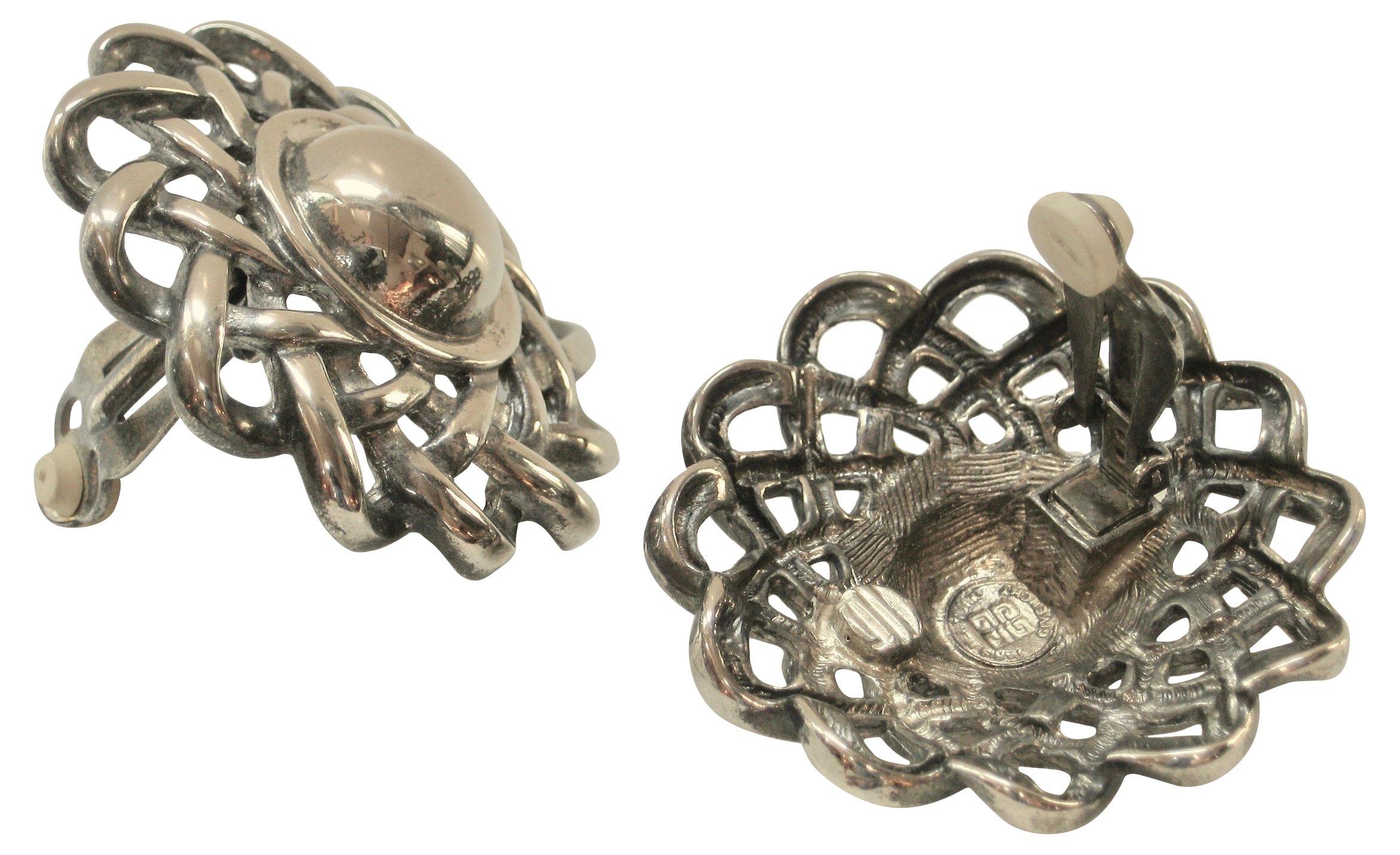 Givenchy Oversize Woven Silver Earrings 3 Givenchy Oversize Woven Silver Earrings