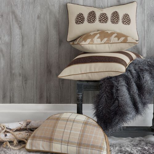 Bryce Pinecone Pillow, Bisque 4 Bryce Pinecone Pillow, Bisque