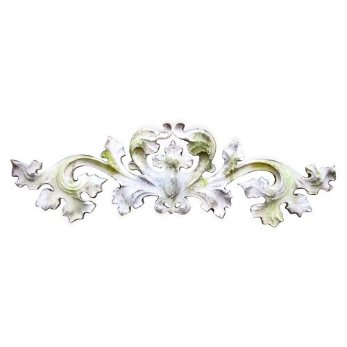 10" Contessa Wall Carving, White Moss