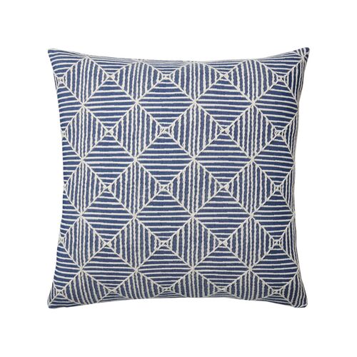 Mar Embroidered Pillow Cver, Blue 1 Mar Embroidered Pillow Cver, Blue