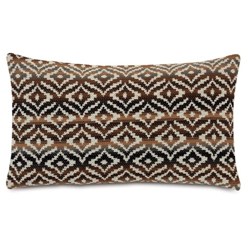 Horrace 15x26 Lumbar Pillow, Brown/Cream 1 Horrace 15x26 Lumbar Pillow, Brown/Cream