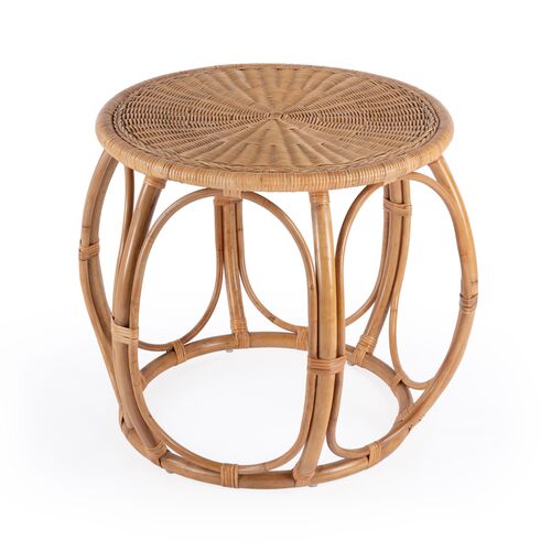 Micah Woven Rattan Round End Table, Natural 3 Micah Woven Rattan Round End Table, Natural