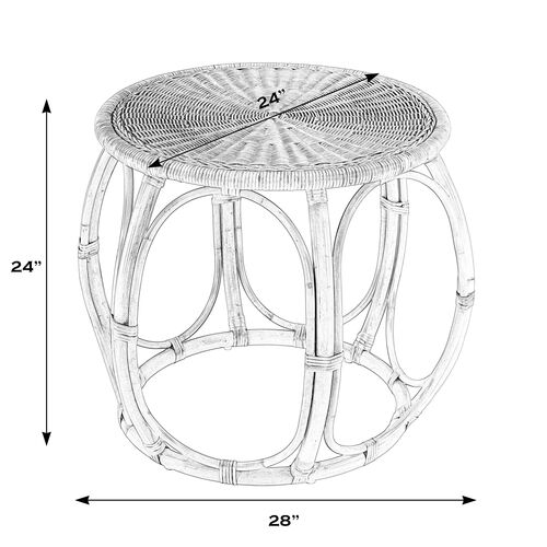 Micah Woven Rattan Round End Table, Natural 9 Micah Woven Rattan Round End Table, Natural