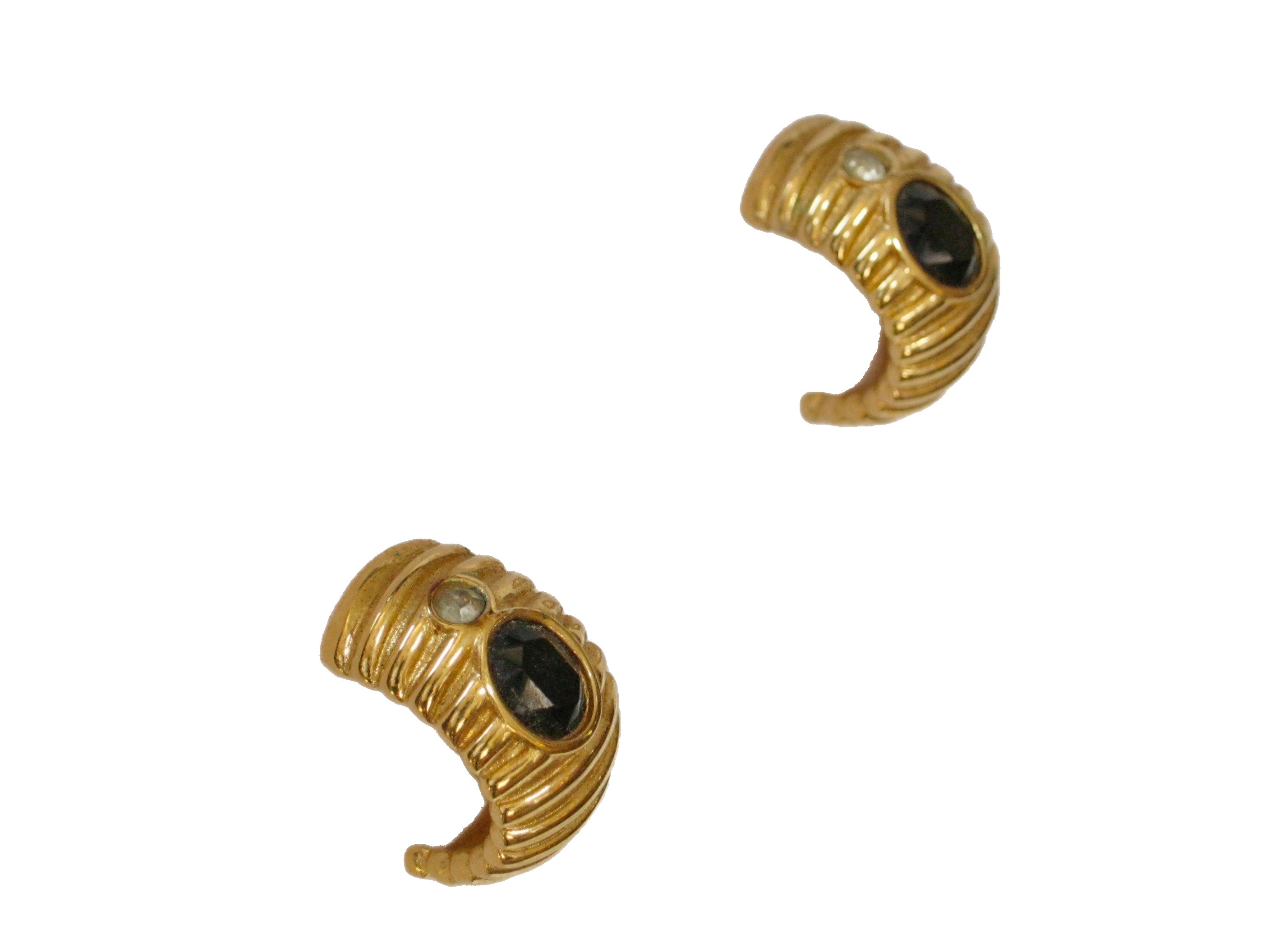 1980s Givenchy Onyx & Crystal Earrings 2 1980s Givenchy Onyx & Crystal Earrings