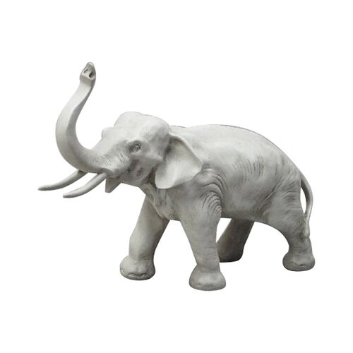 16" Charging Elephant, Antique Stone 1 16" Charging Elephant, Antique Stone