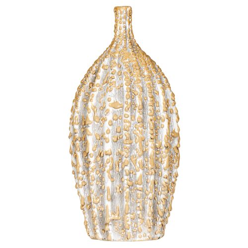 14" Coral Reef Vase, Yellow/Cream 1 14" Coral Reef Vase, Yellow/Cream