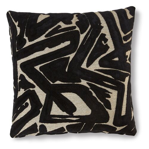 Addison 19x19 Pillow, Onyx/Cream