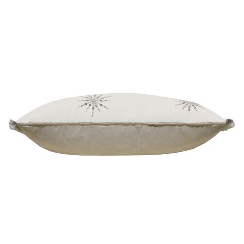 Celeste Sequin Star Fringe Lumbar Pillow, Silver 3 Celeste Sequin Star Fringe Lumbar Pillow, Silver