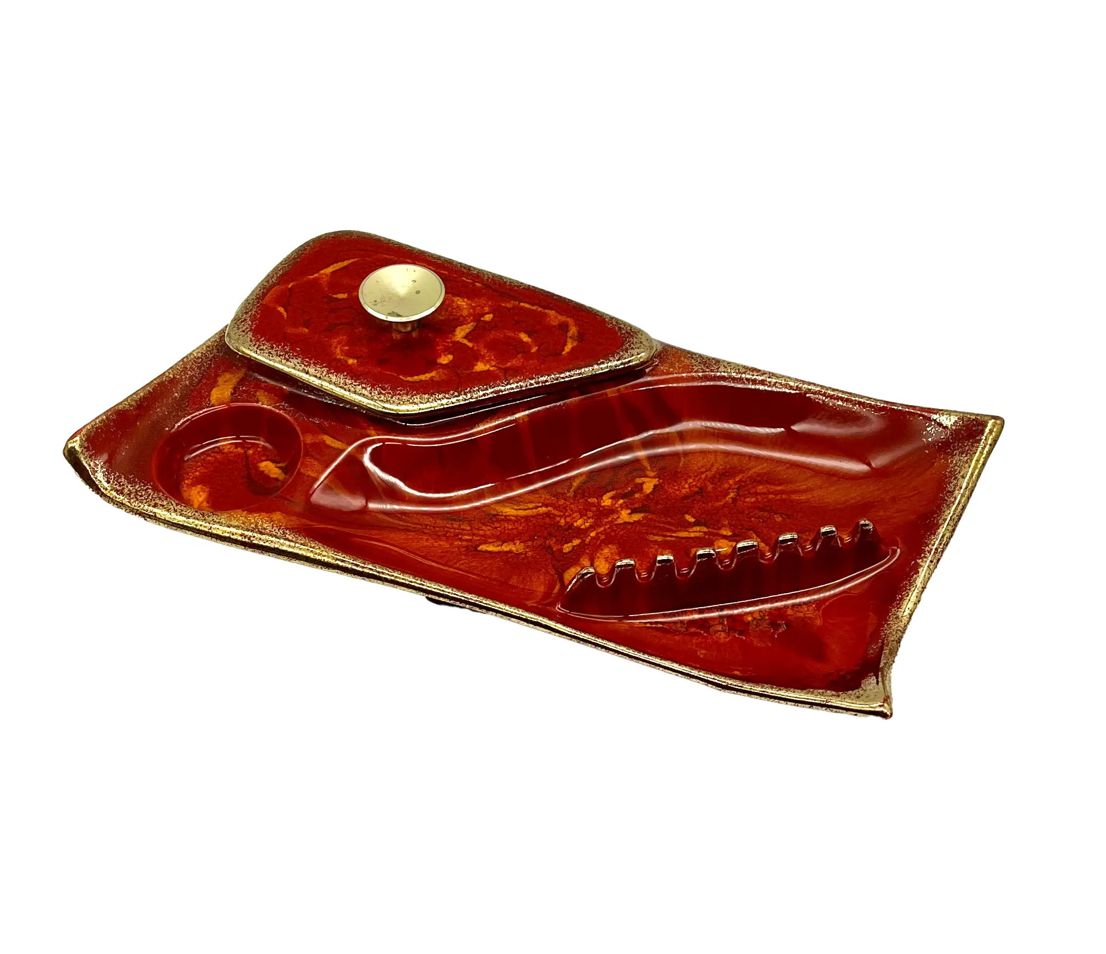 1960s Red & Gold Desk Set 1 1960s Red & Gold Desk Set