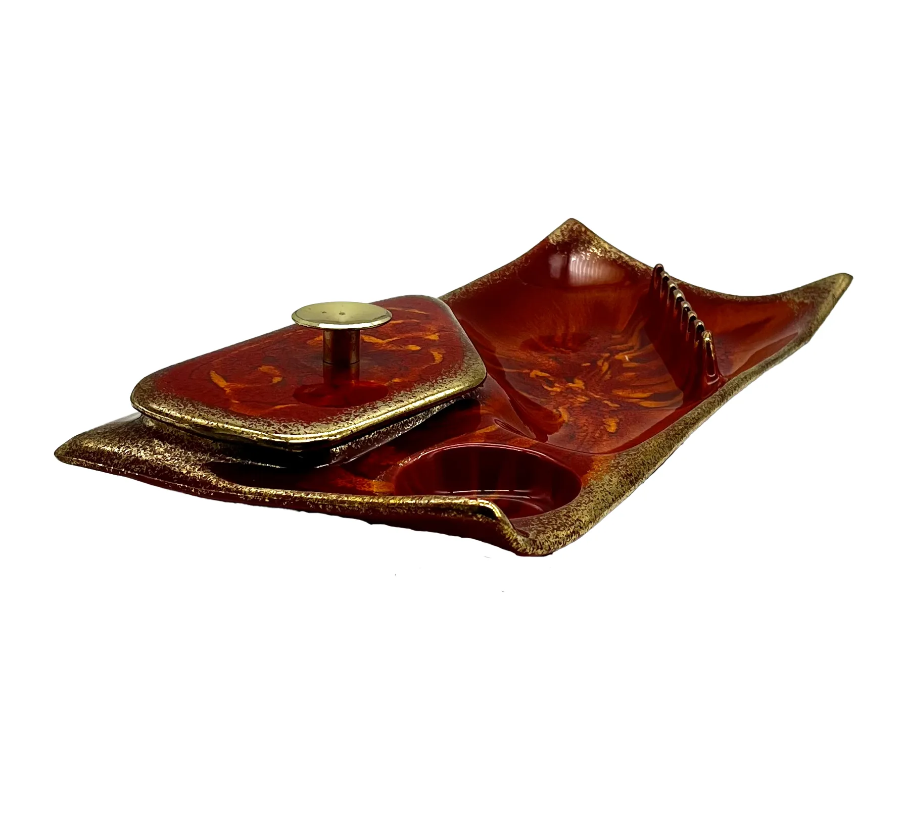 1960s Red & Gold Desk Set 4 1960s Red & Gold Desk Set