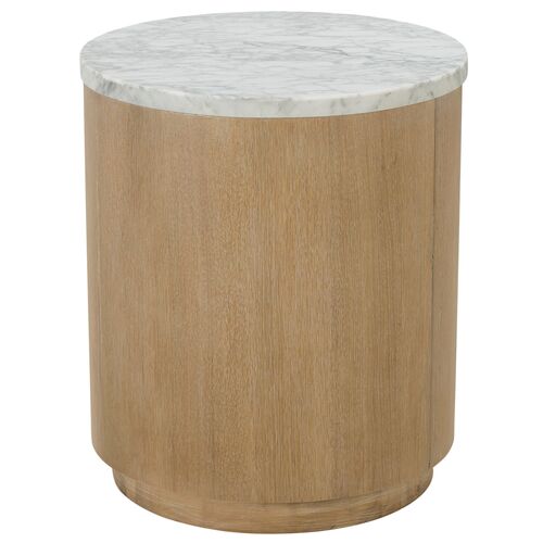 Audrey Round Marble Top Side Table, Natural/White 1 Audrey Round Marble Top Side Table, Natural/White
