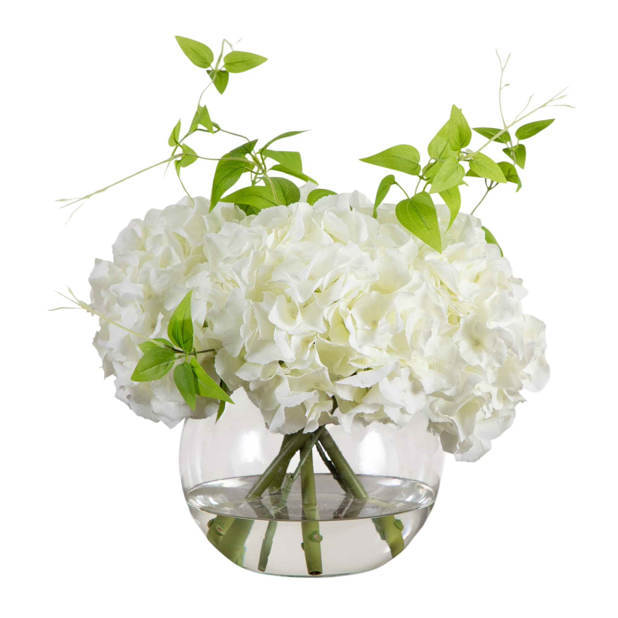 18" Hydrangea Arrangement in Glass Vase 1 18" Hydrangea Arrangement in Glass Vase