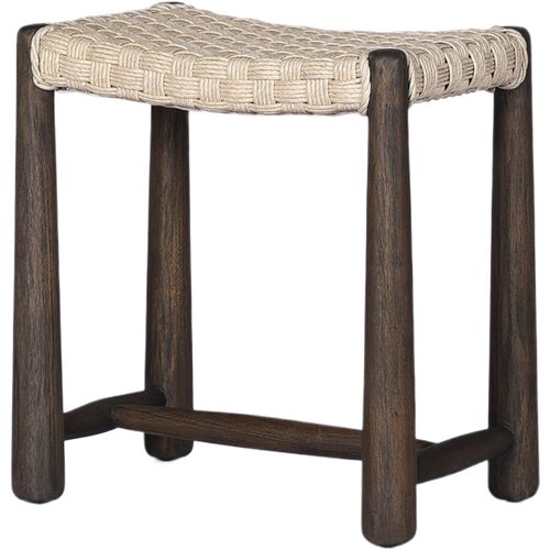 Savio Outdoor Teak Woven Accent Stool
