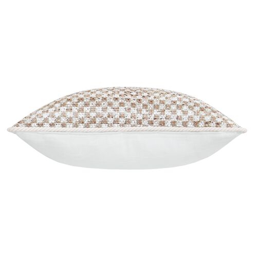 Serena Woven Chenllie Pillow, Ivory/White 3 Serena Woven Chenllie Pillow, Ivory/White