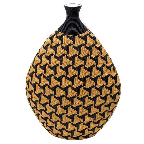Valentina Geometric Decorative Vase, Natural 2 Valentina Geometric Decorative Vase, Natural