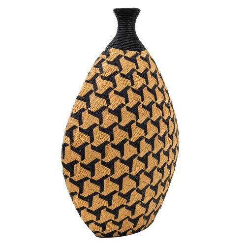Valentina Geometric Decorative Vase, Natural 3 Valentina Geometric Decorative Vase, Natural