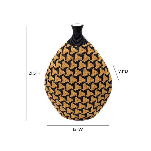 Valentina Geometric Decorative Vase, Natural 4 Valentina Geometric Decorative Vase, Natural