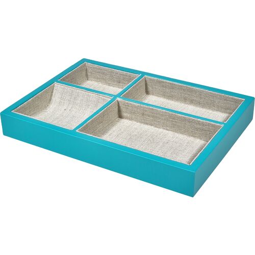 Linen Valet Tray, Turquoise 1 Linen Valet Tray, Turquoise