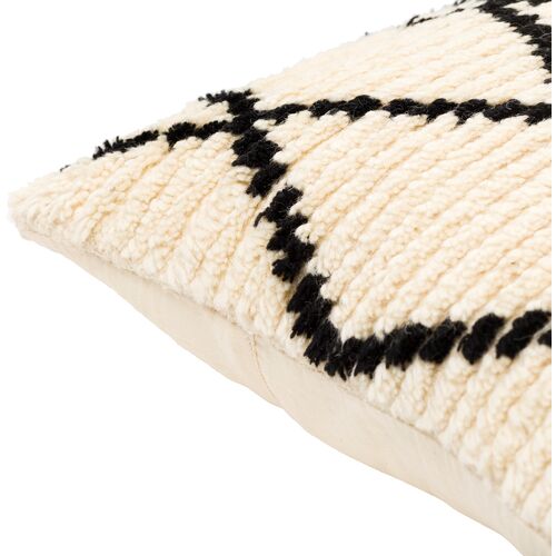 Benji Wool Pillow, Cream/Black 4 Benji Wool Pillow, Cream/Black