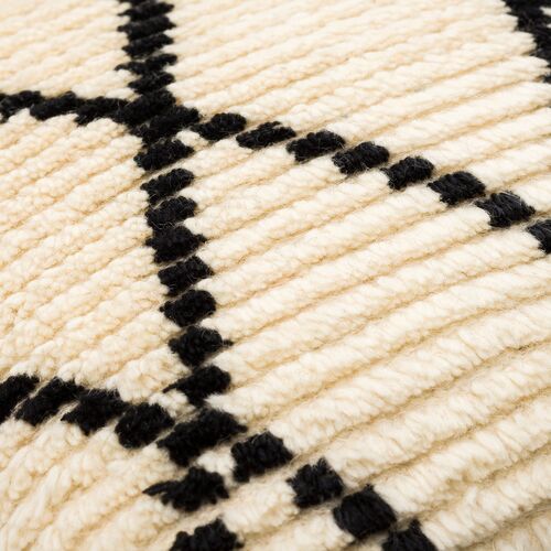 Benji Wool Pillow, Cream/Black 5 Benji Wool Pillow, Cream/Black