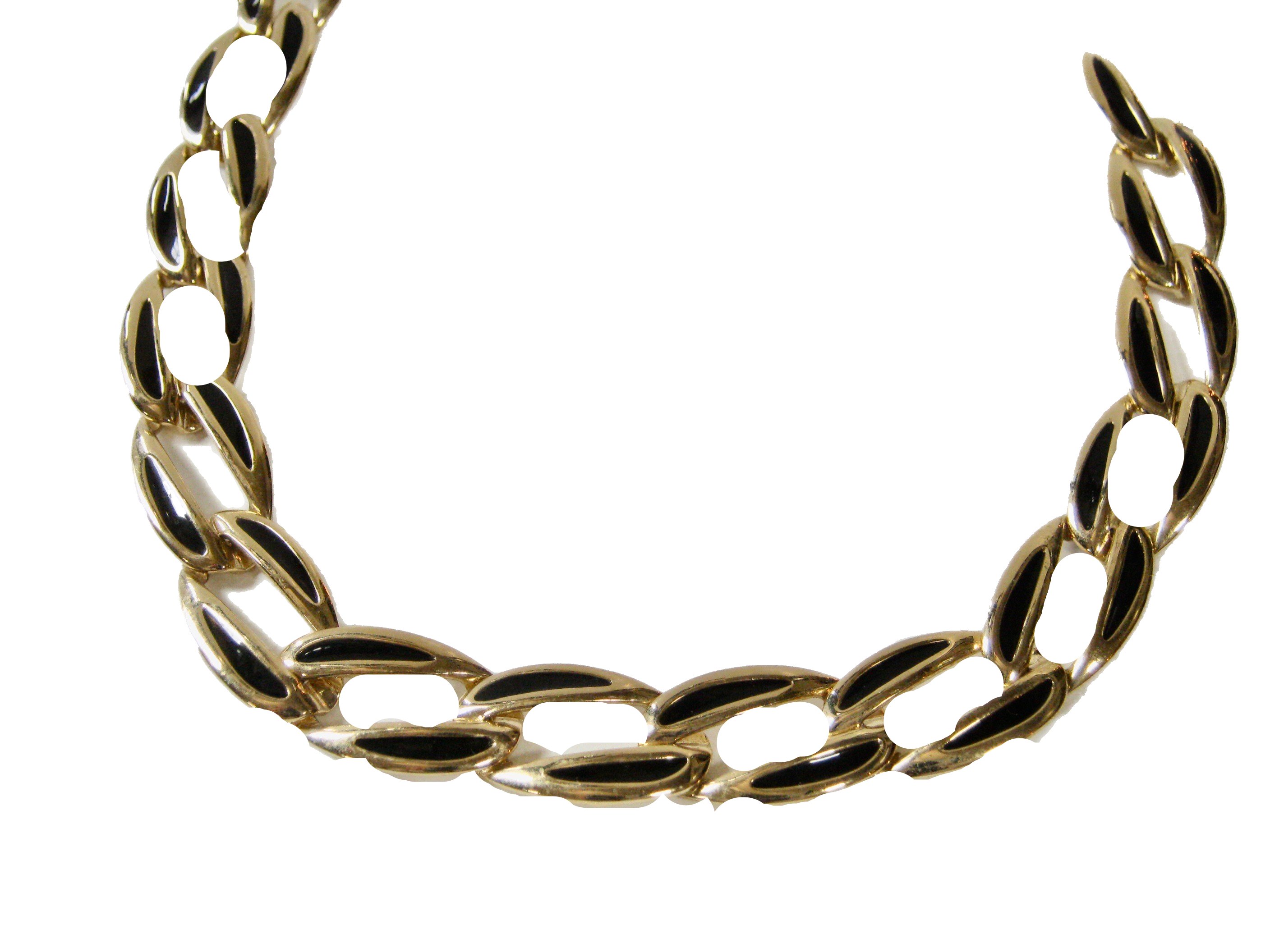 1980s Gold & Black Enamel Necklace 2 1980s Gold & Black Enamel Necklace