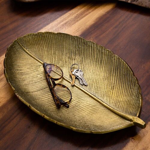 16in. Gold Leaf Decorative Accent Tray 5 16in. Gold Leaf Decorative Accent Tray