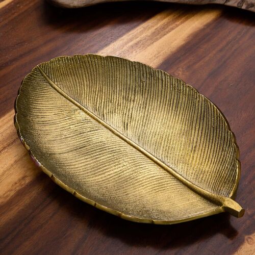 16in. Gold Leaf Decorative Accent Tray 6 16in. Gold Leaf Decorative Accent Tray