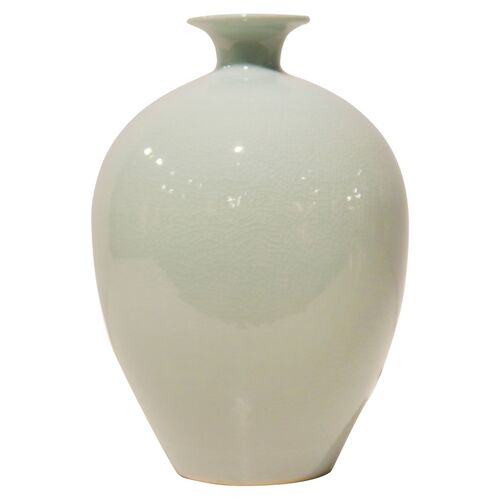 9" Mason Vase, White Crackle 1 9" Mason Vase, White Crackle
