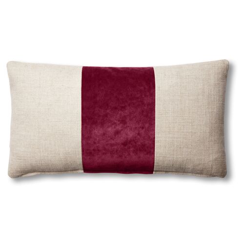 Blakely 12x23 Lumbar Pillow, Natural/Currant 1 Blakely 12x23 Lumbar Pillow, Natural/Currant