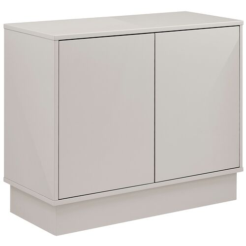 Ashford 2-Door Cabinet, High Gloss Warm Gray 1 Ashford 2-Door Cabinet, High Gloss Warm Gray
