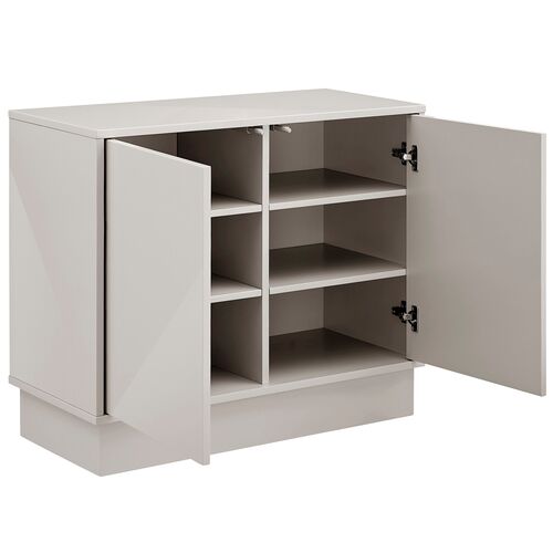 Ashford 2-Door Cabinet, High Gloss Warm Gray 7 Ashford 2-Door Cabinet, High Gloss Warm Gray