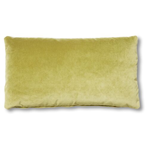 Ada Long Lumbar Pillow, Chartreuse Velvet
