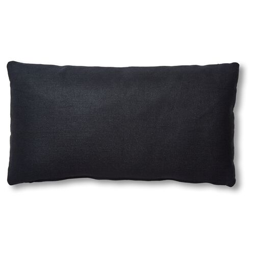 Ada Long Lumbar Pillow, Black Linen 1 Ada Long Lumbar Pillow, Black Linen