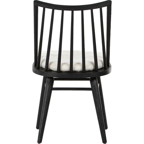 Brody Windsor Dining Chair, Black/Sheepskin 4 Brody Windsor Dining Chair, Black/Sheepskin