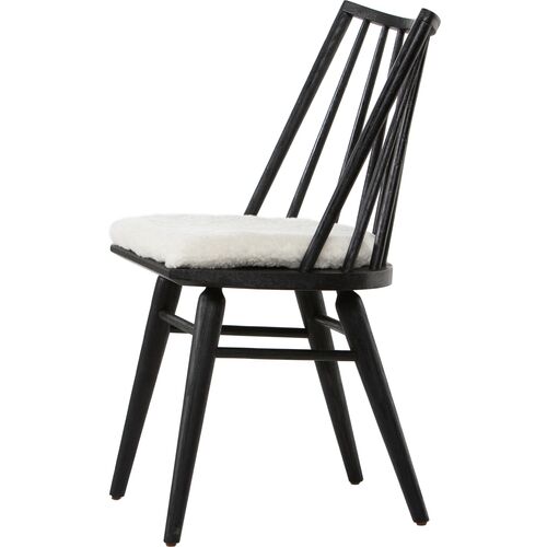 Brody Windsor Dining Chair, Black/Sheepskin 8 Brody Windsor Dining Chair, Black/Sheepskin