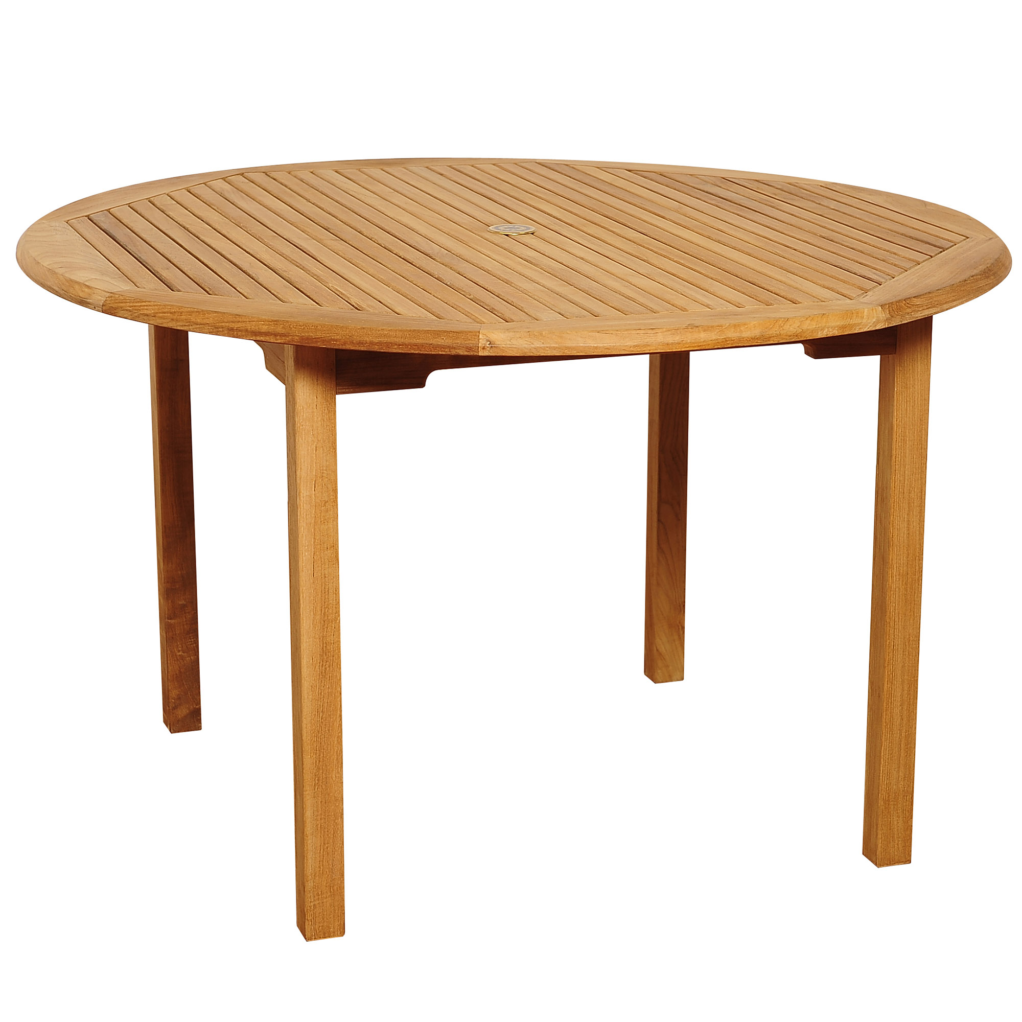 Belgravia Round Outdoor Teak Dining Table, Natural