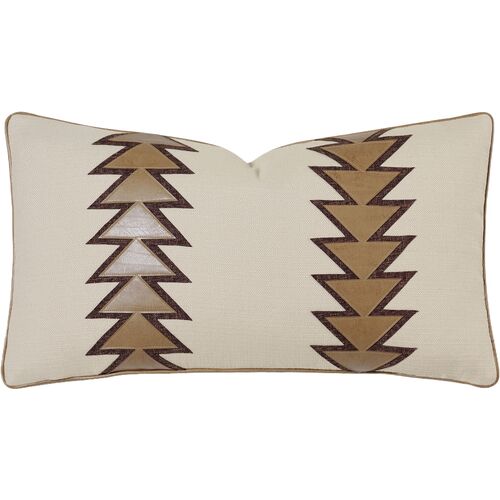 Bryce Faux Leather Arrow Pillow, Bisque/Saddle 1 Bryce Faux Leather Arrow Pillow, Bisque/Saddle