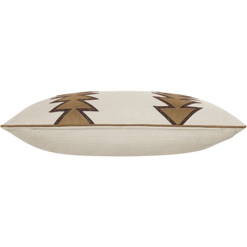 Bryce Faux Leather Arrow Pillow, Bisque/Saddle 3 Bryce Faux Leather Arrow Pillow, Bisque/Saddle
