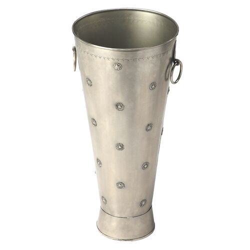 Celeste Umbrella Stand, Antique Silver