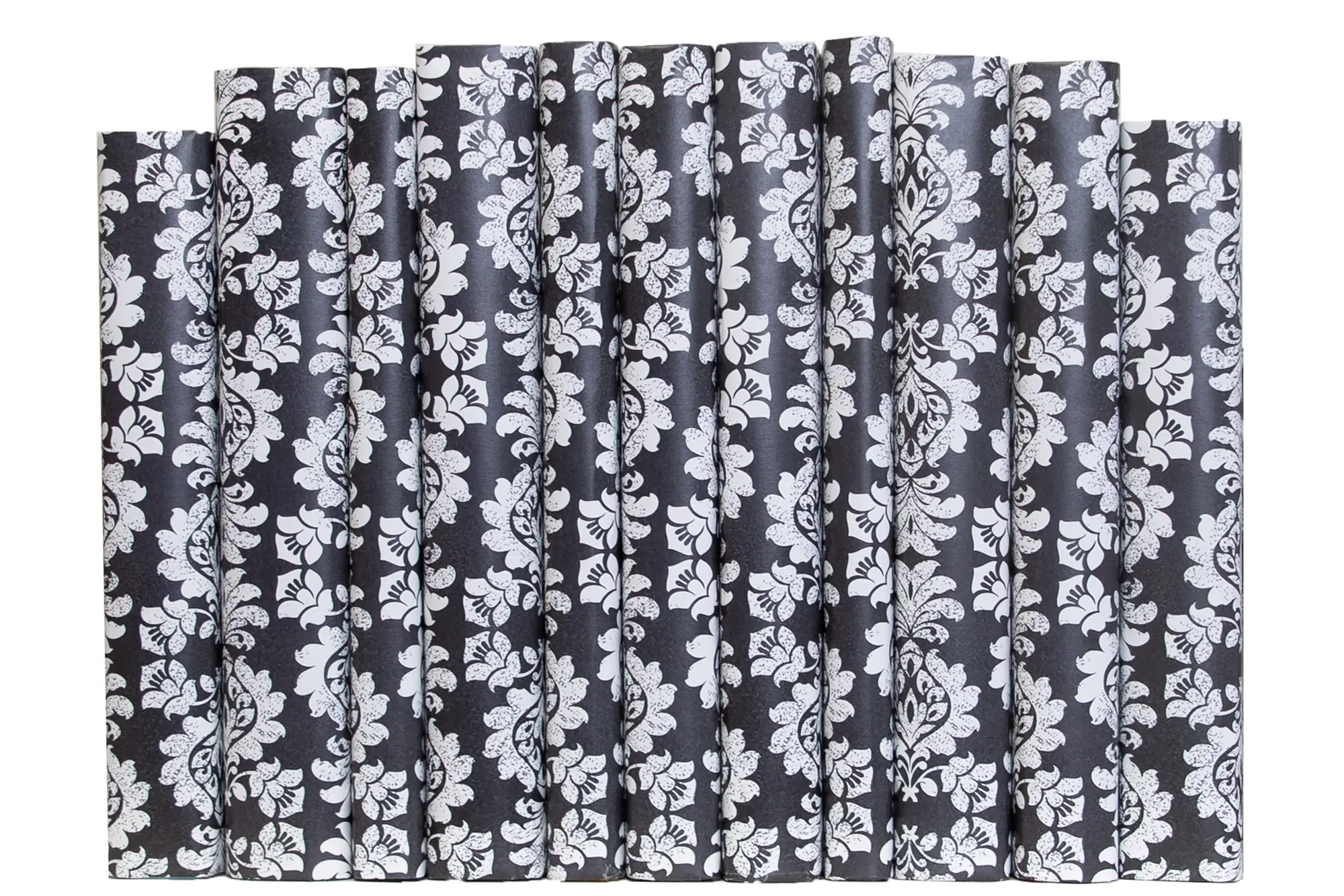1-Foot Paper Wrapped Decorative Book Bundle, Slate Damask 2 1-Foot Paper Wrapped Decorative Book Bundle, Slate Damask