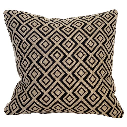 Everly 20x20 Pillow, Black/Tan 1 Everly 20x20 Pillow, Black/Tan