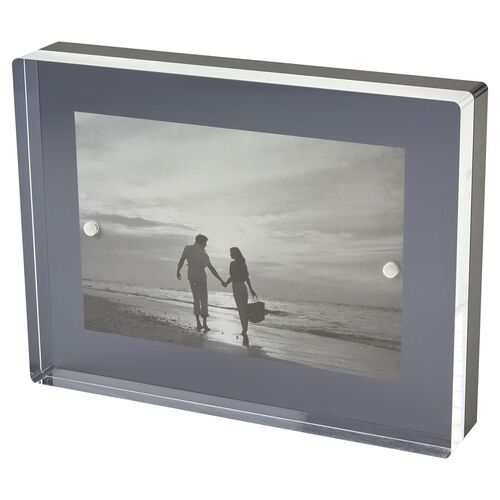 Lucite Floating Block Picture Frame, Black 1 Lucite Floating Block Picture Frame, Black